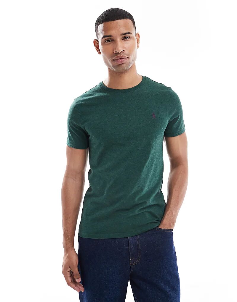 

Футболка с логотипом Polo Ralph Lauren, выполненная по индивидуальному заказу, темно-зеленого меланжевого цвета