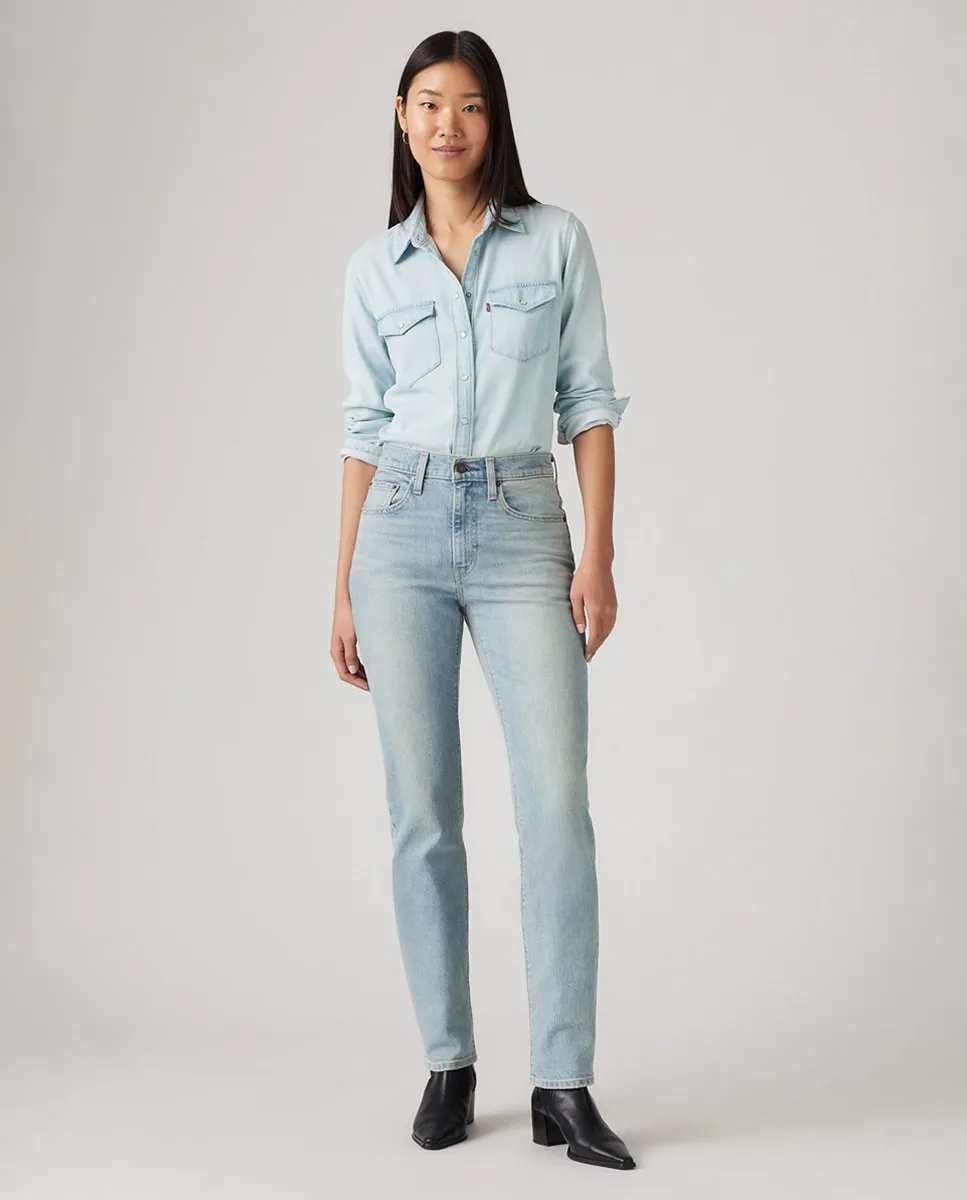 

Женские джинсы Vaquero recto 724 с высокой талией и прямыми штанинами Levi's, светло-голубой