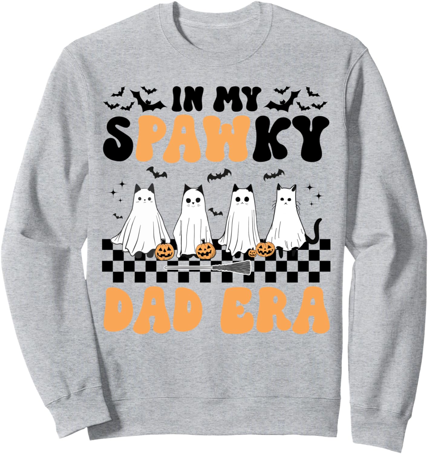 

В эпоху Мой жуткий папа-кот для мужчин, толстовка на Хэллоуин Папа-кот Spooky Cat Dad Era, серый