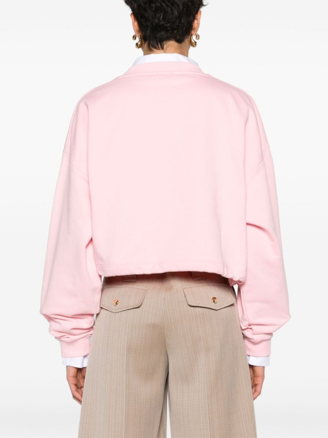 Marni укороченная толстовка с вышитым логотипом, розовый — фото 4