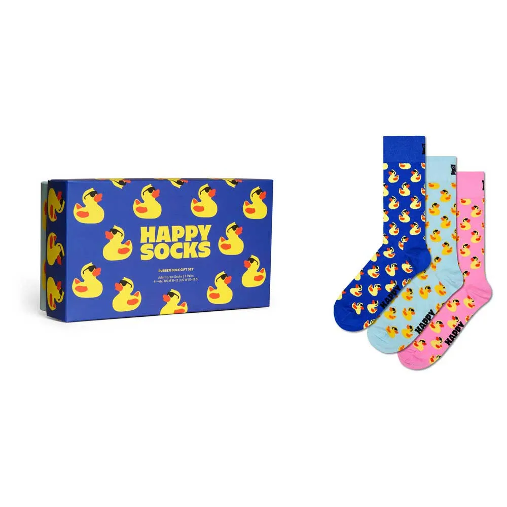 

Носки 3 шт Happy Socks Rubber duck gift set crew, разноцветный