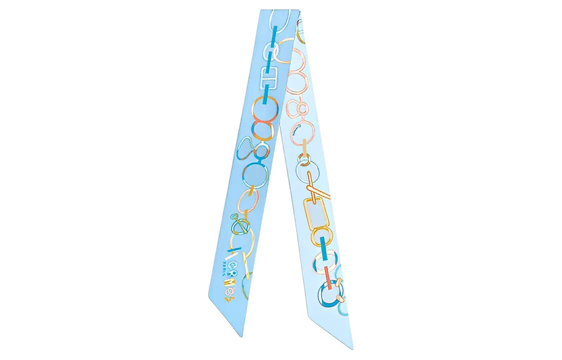 

Шарф Twilly Do Re Boucles HERMES 2010-х годов, синий