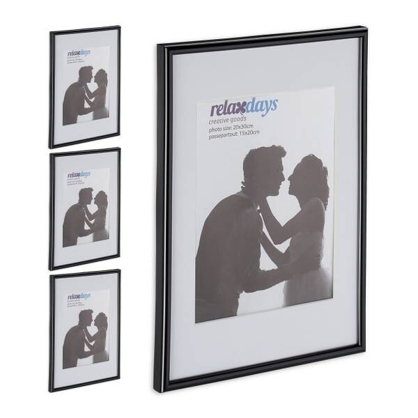 

4xРамка для фотографий Relaxdays 20x30 cm, черно-белый