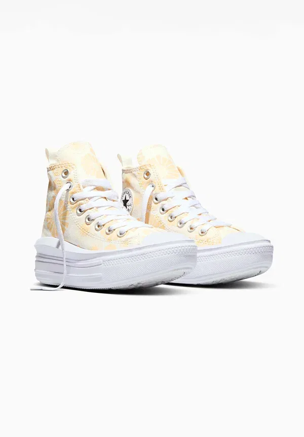 Кроссовки высокие Converse Chuck Taylor All Star Move Platform Sunshine High Top Trainers, винтажный белый с золотым — фото 2