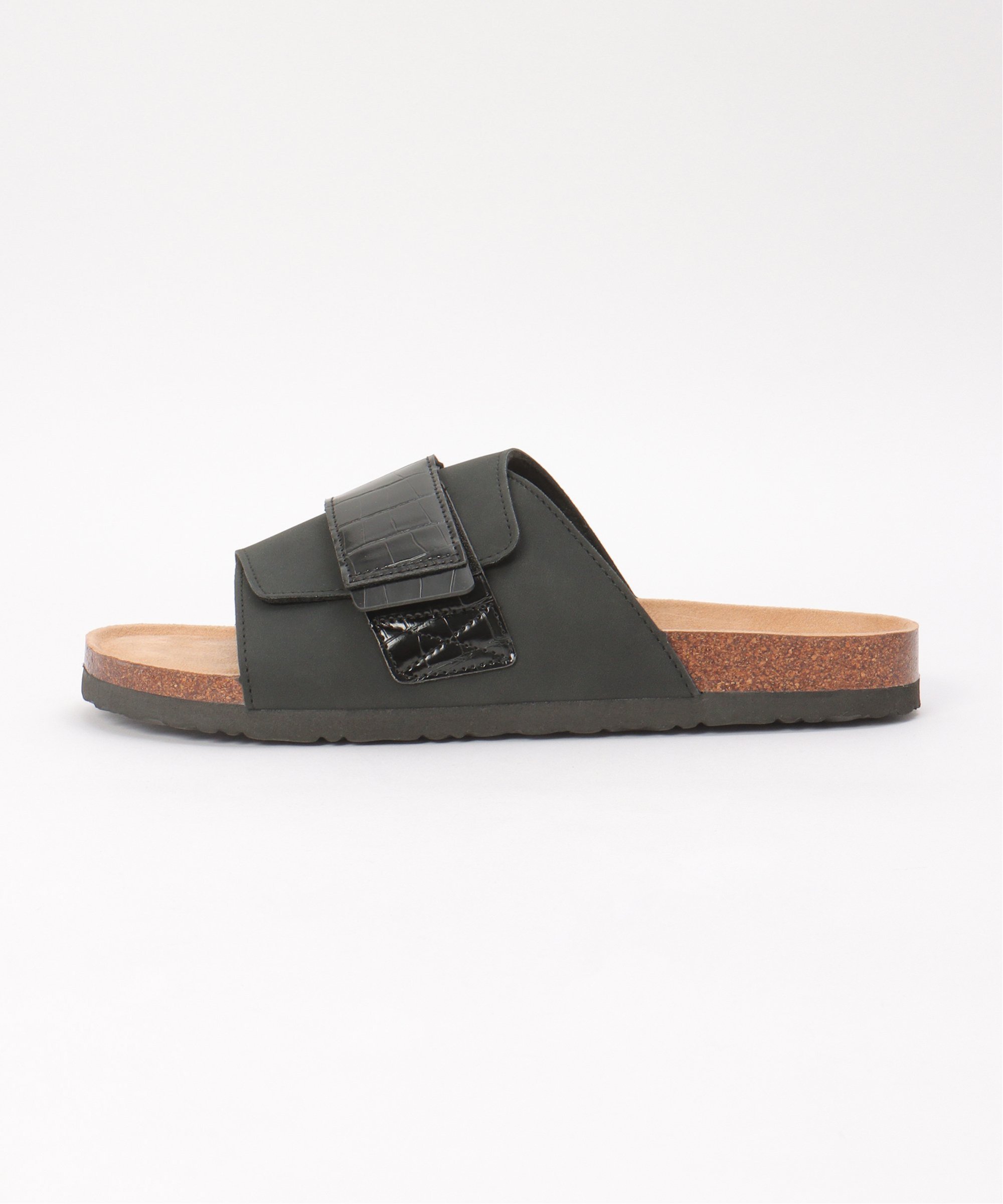 Сандалии с крокодиловым поясом Ikka, black