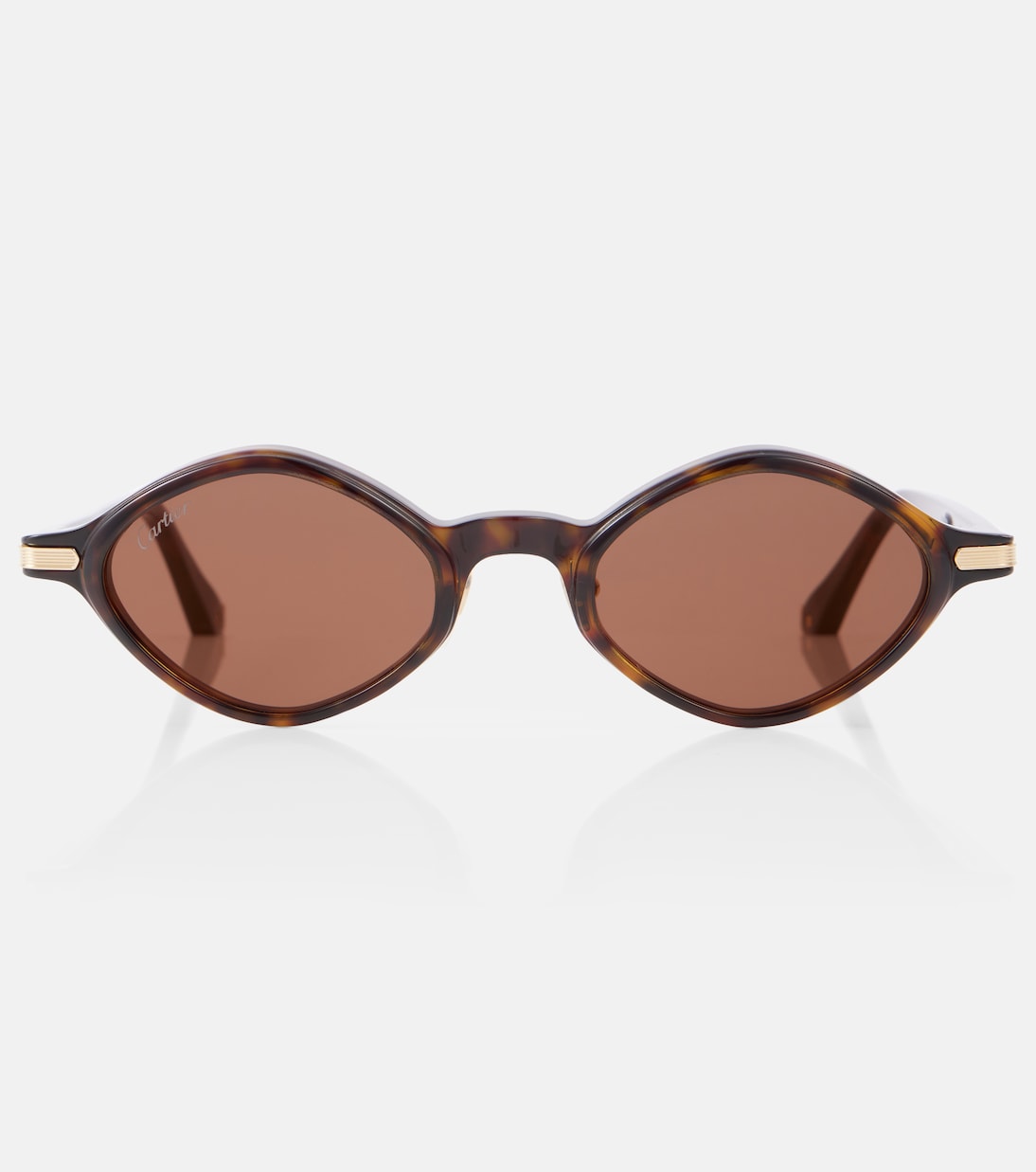 

Овальные солнцезащитные очки Première de Cartier Cartier Eyewear Collection, Havana-Havana-Brown