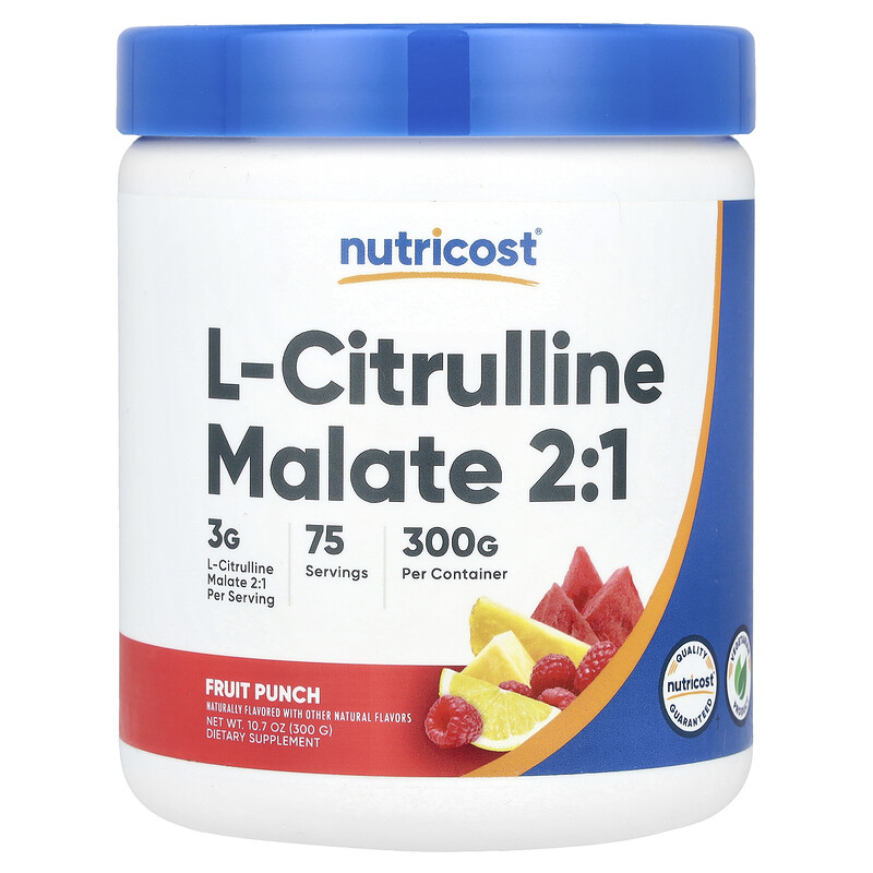 

Nutricost, L-цитруллин малат 2: 1, фруктовый пунш, 300 г (10,7 унции)