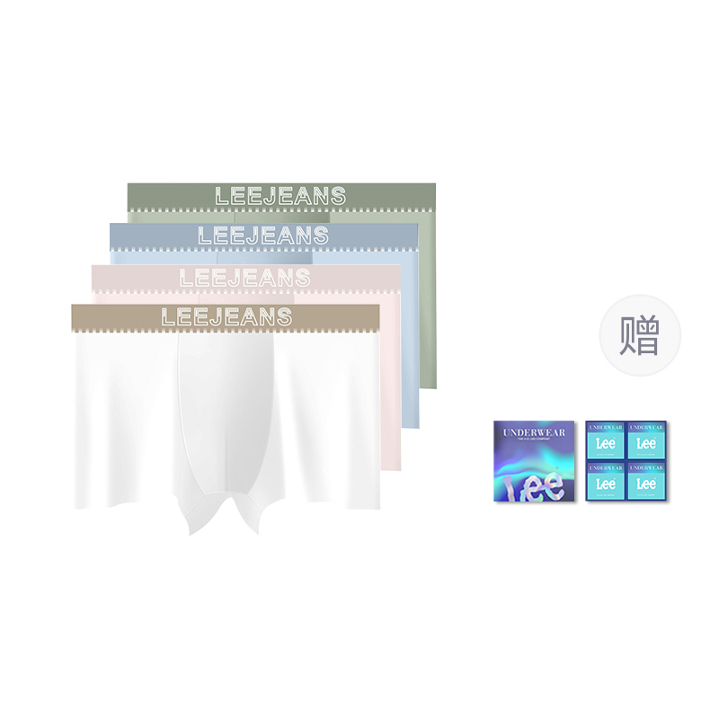 

Трусы мужские Extra Thin дышащие сухие и свежие комфортные боксеры 4 шт независимый подарочный набор Lee, белый