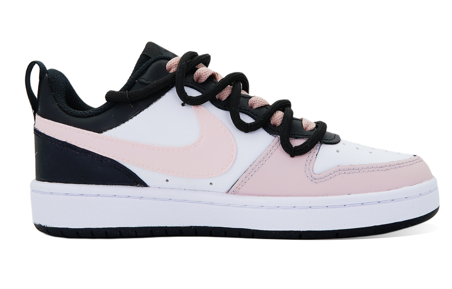 

Кроссовки Nike Court Borough Skateboard Shoes Women's Low-Top Black White Pink, Черный, Кроссовки Nike Court Borough Skateboard Shoes Women's Low-Top Black White Pink