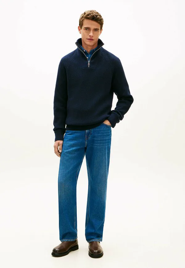 Свободный джемпер рыбацкой вязки из шерсти Tommy Hilfiger, Dark Blue — фото 2