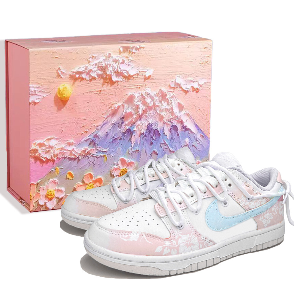 

Кроссовки Nike Dunk Skateboarding Shoes Women's Low-top Pink/white/blue, розовый