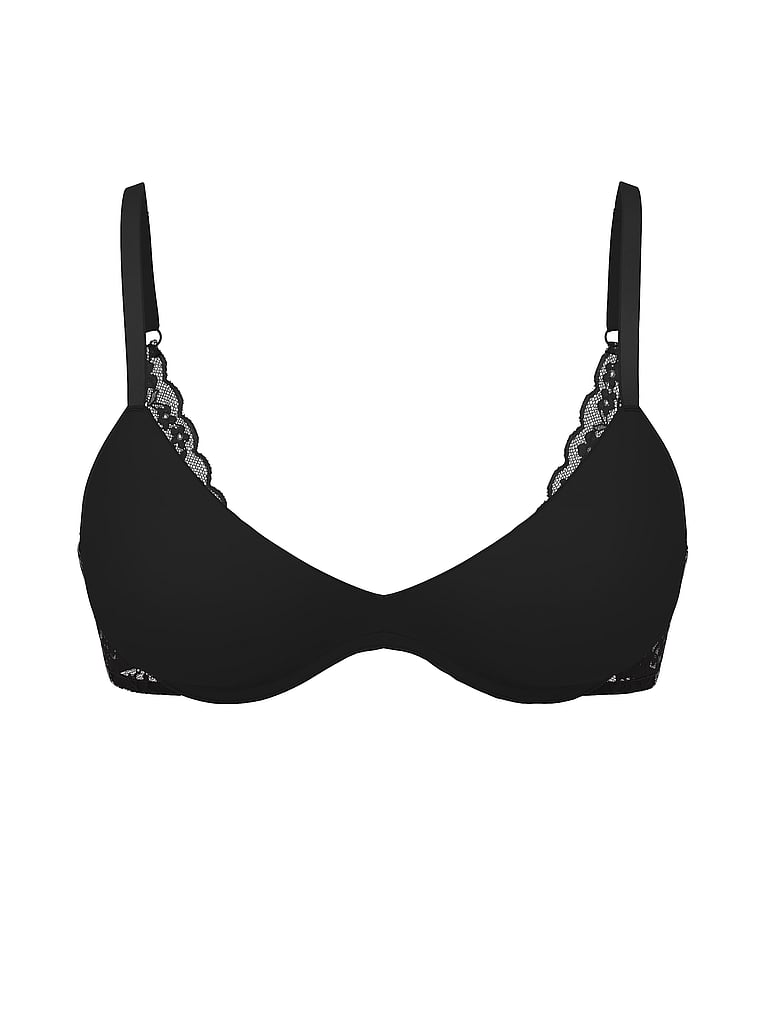 Бюстгальтер Victoria'S Secret Sexy Tee Wireless Push-Up, черный/гладкий