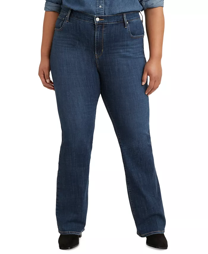 

Модные джинсы с высокой посадкой и расклешенными штанинами Plus Size 725 Levi's, синий