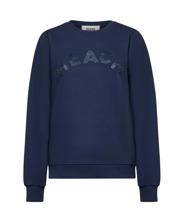 

Толстовка с круглым вырезом и тисненым логотипом. Silvian Heach, синий