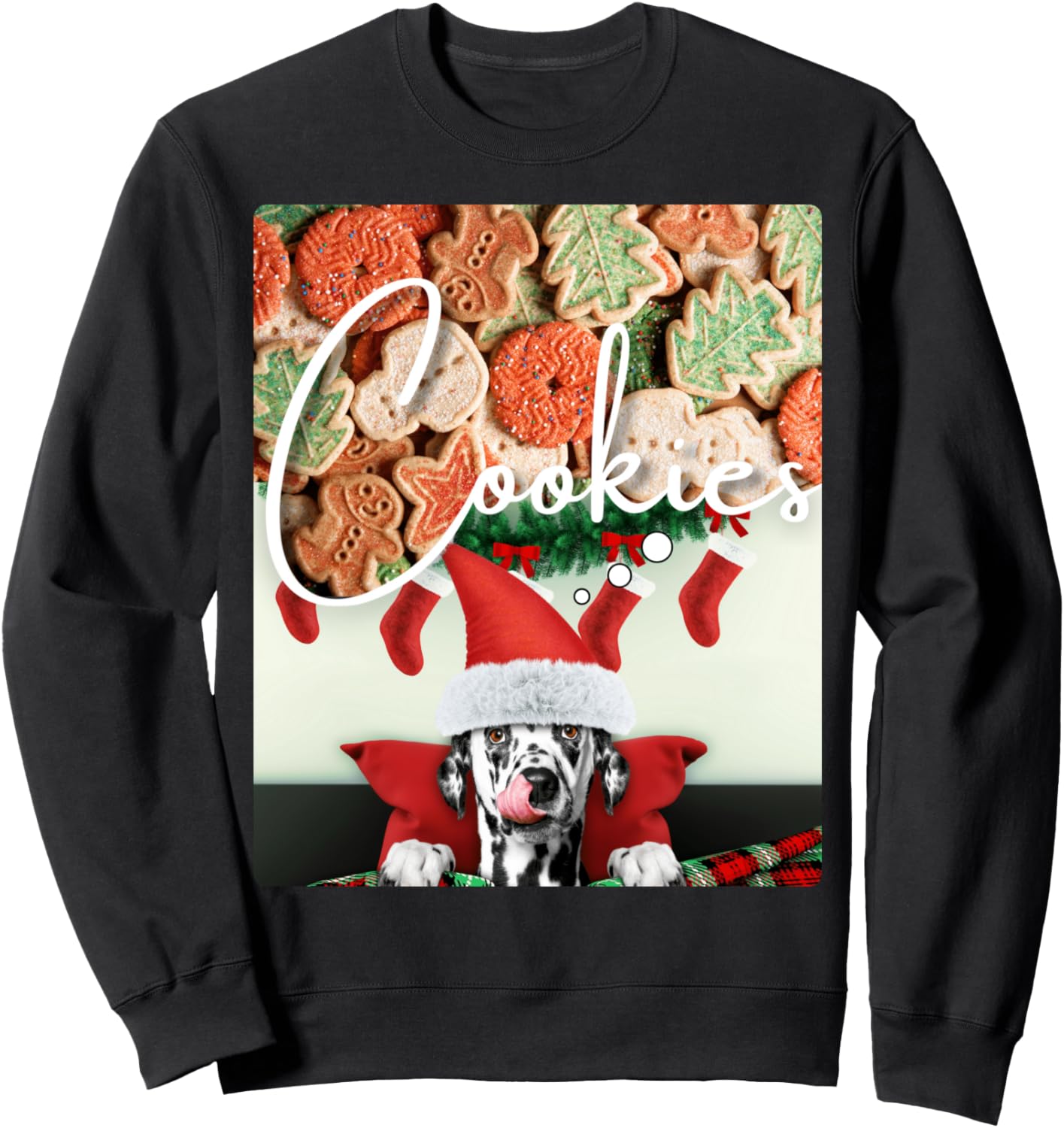 

Толстовка с дизайном рождественского печенья для любителей собак Dog Lovers Christmas Cookies Team, черный