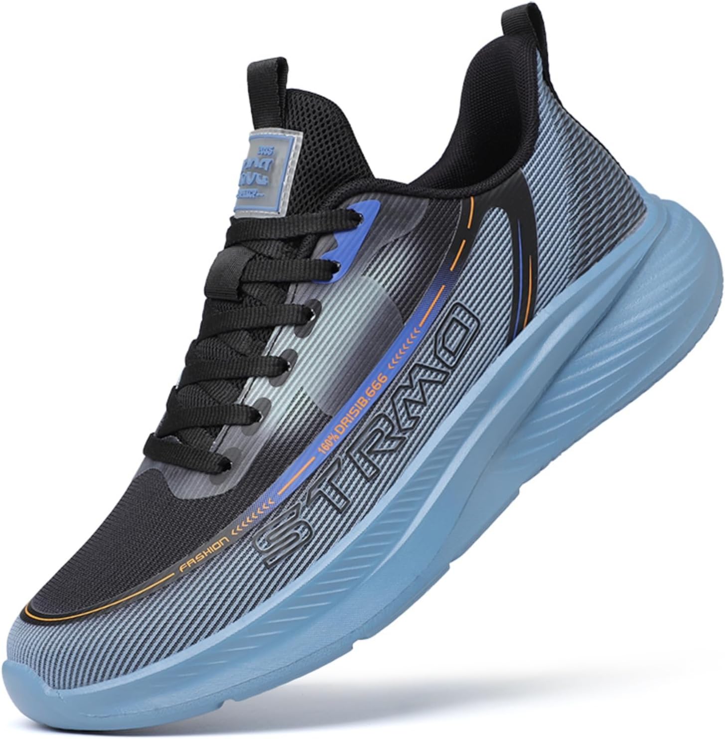 

Мужские кроссовки с амортизацией для бега, дышащая сетка, комфортные, легкие, с широким носком, шнуровкой, низкие, противоскользящие, модные кроссовки для ходьбы, бега, тенниса, тренировок в спортзале и повседневной носки Yrzhgdl, синий