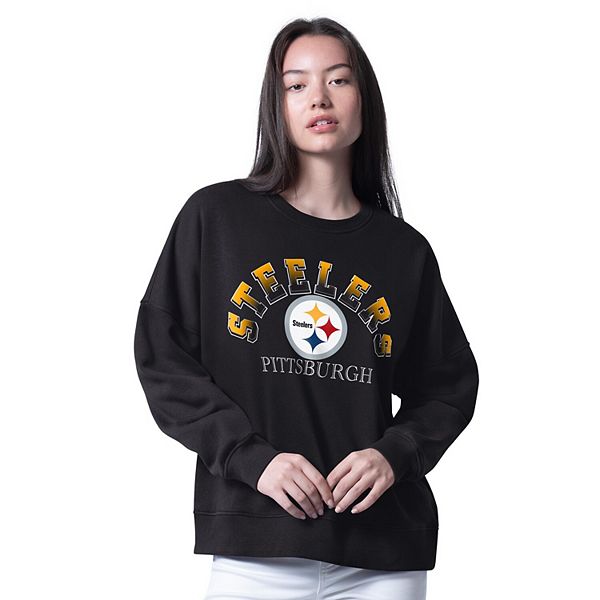 

Женский черный оверсайз свитшот Pittsburgh Steelers Feud G-Iii 4Her By Carl Banks