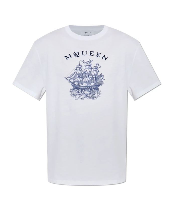 Футболка с принтом Alexander Mcqueen, белый