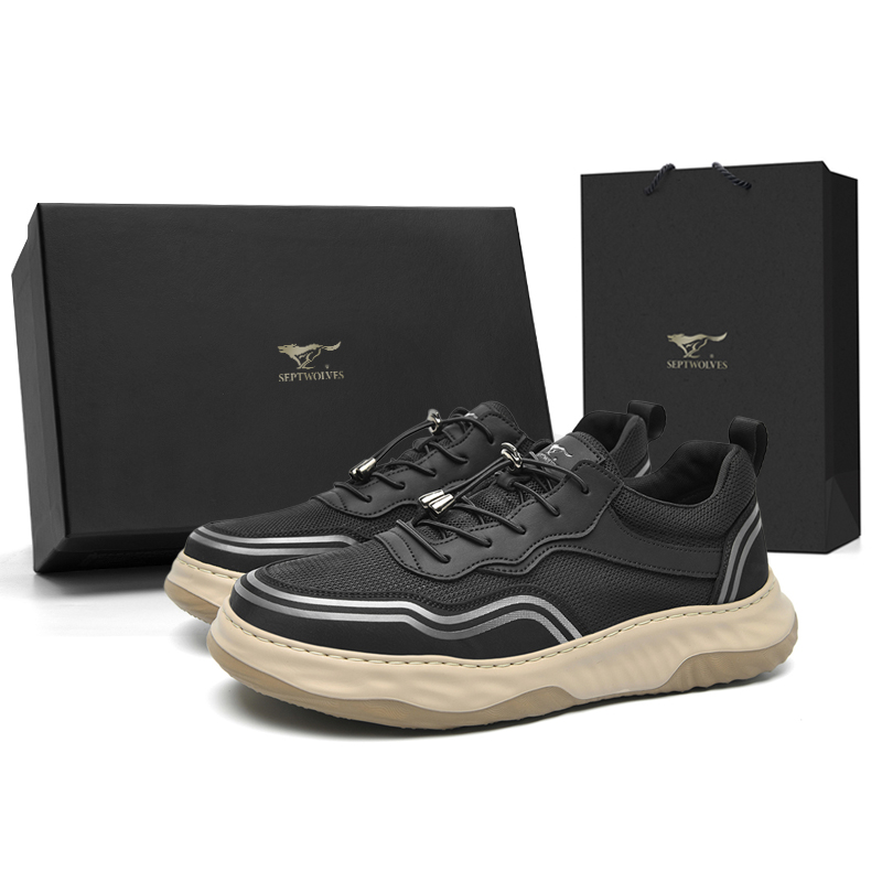 

Низкие повседневные туфли мужские SEPTWOLVES, Black (Standard Leather Shoe Size)