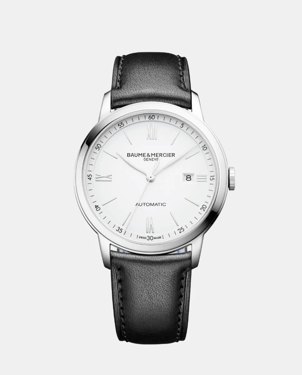 

Classima M0A10332 Автоматические мужские часы в черной коже Baume & Mercier, черный