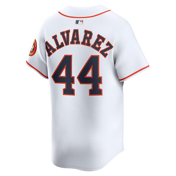 Мужская белая домашняя лимитированная футболка игрока Houston Astros Yordan Alvarez Nike — фото 4