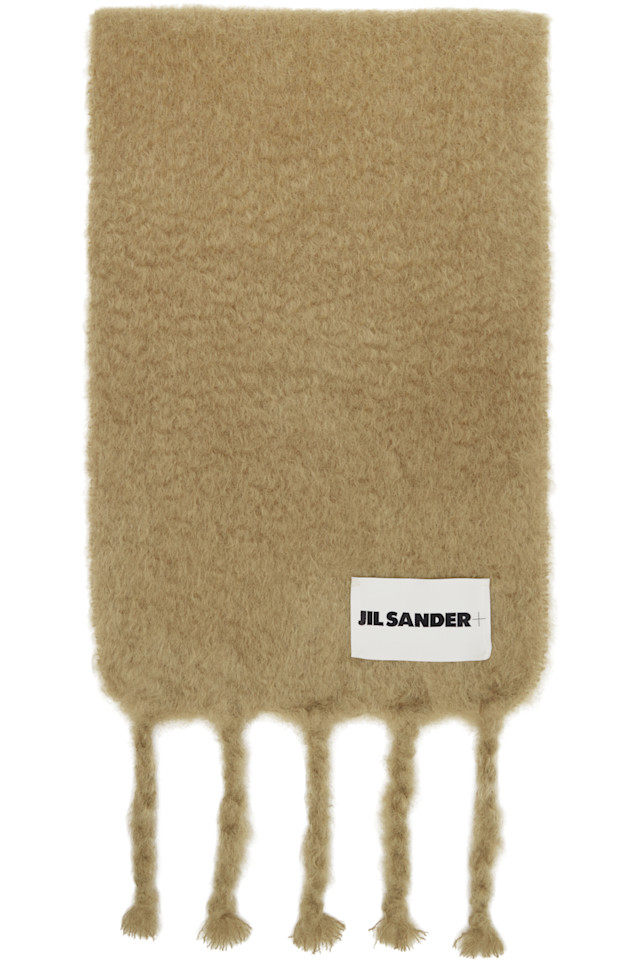 

Широкий шарф из шерстяной смеси Jil Sander, бежевый