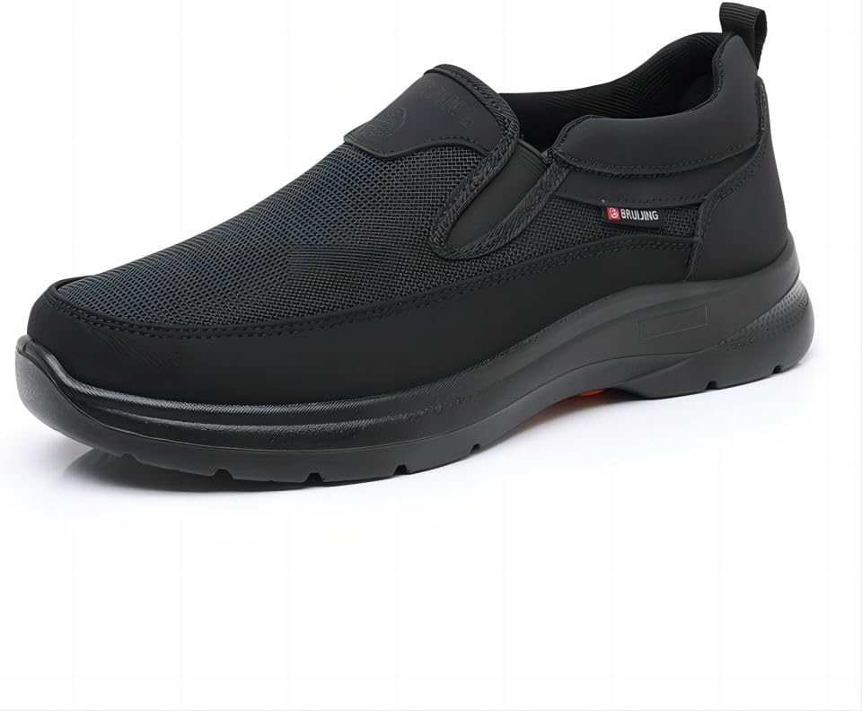 

Мужские ортопедические слипоны Asifn Легкие, удобные, дышащие туфли с широкой носочной частью, прогулочные нескользящие кроссовки, черный