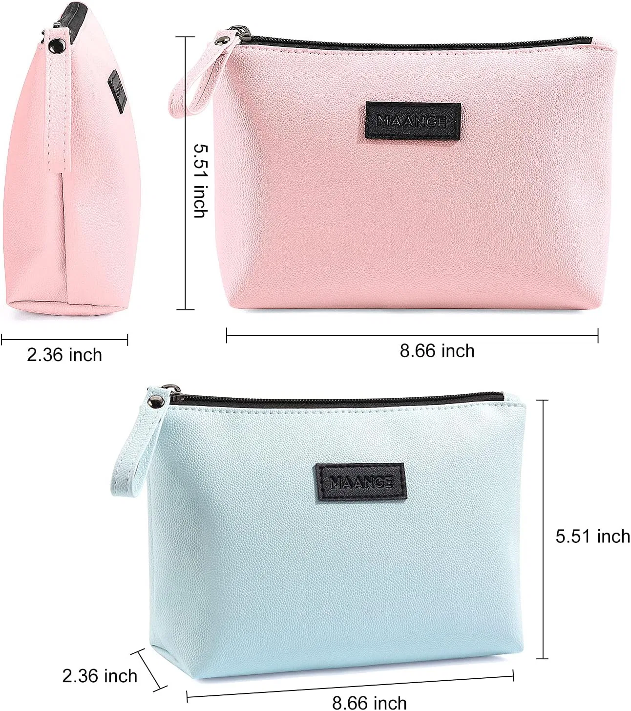 Маленькая косметичка из искусственной кожи от MAANGE Maange, Pink + Blue — фото 2