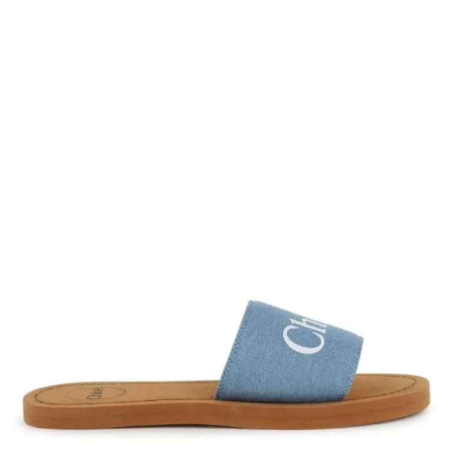Слайдеры Chloé с круглым носком и логотипом, синий