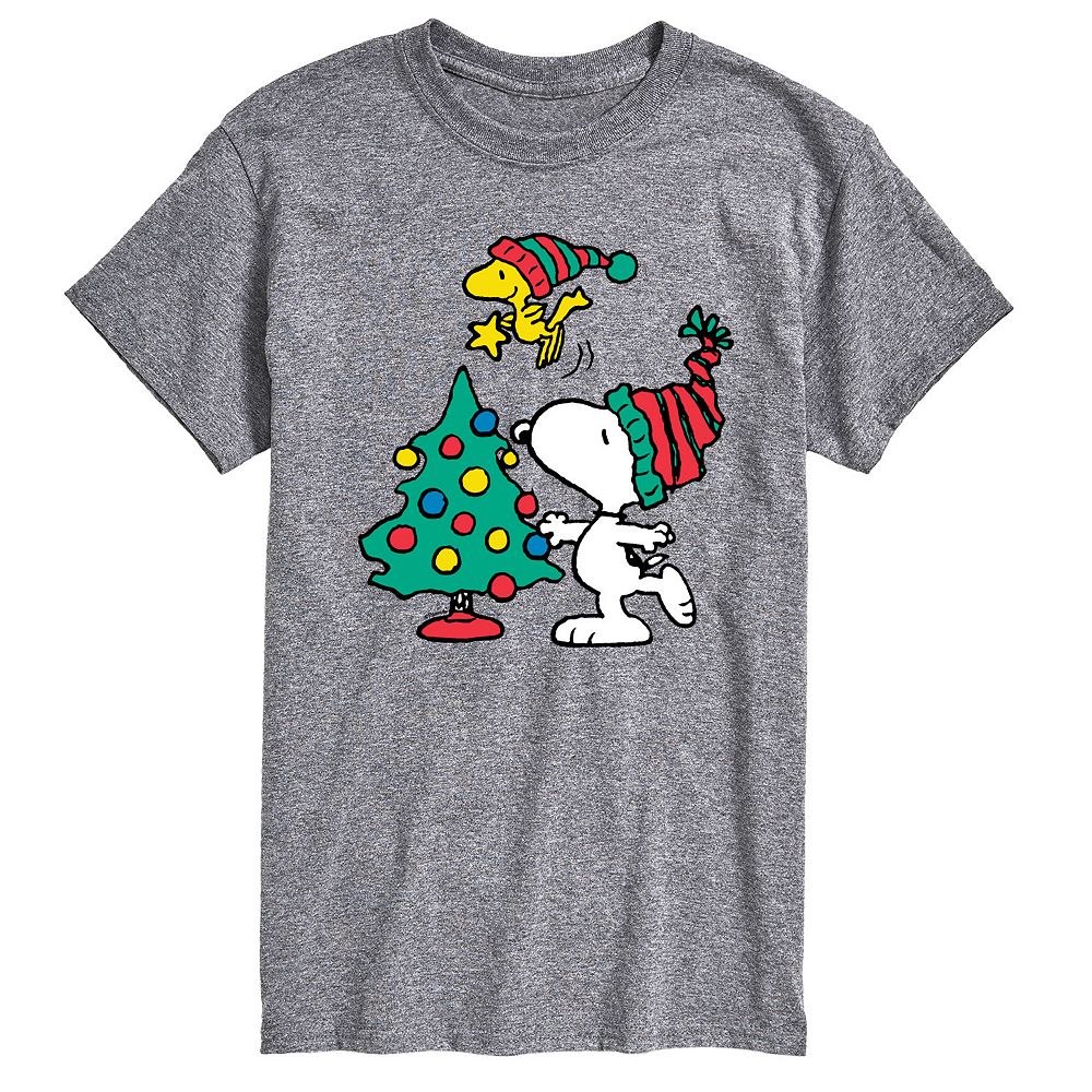 

Мужская футболка с рисунком Peanuts Snoopy & Woodstock Tree Licensed Character, цвет Heather Gray