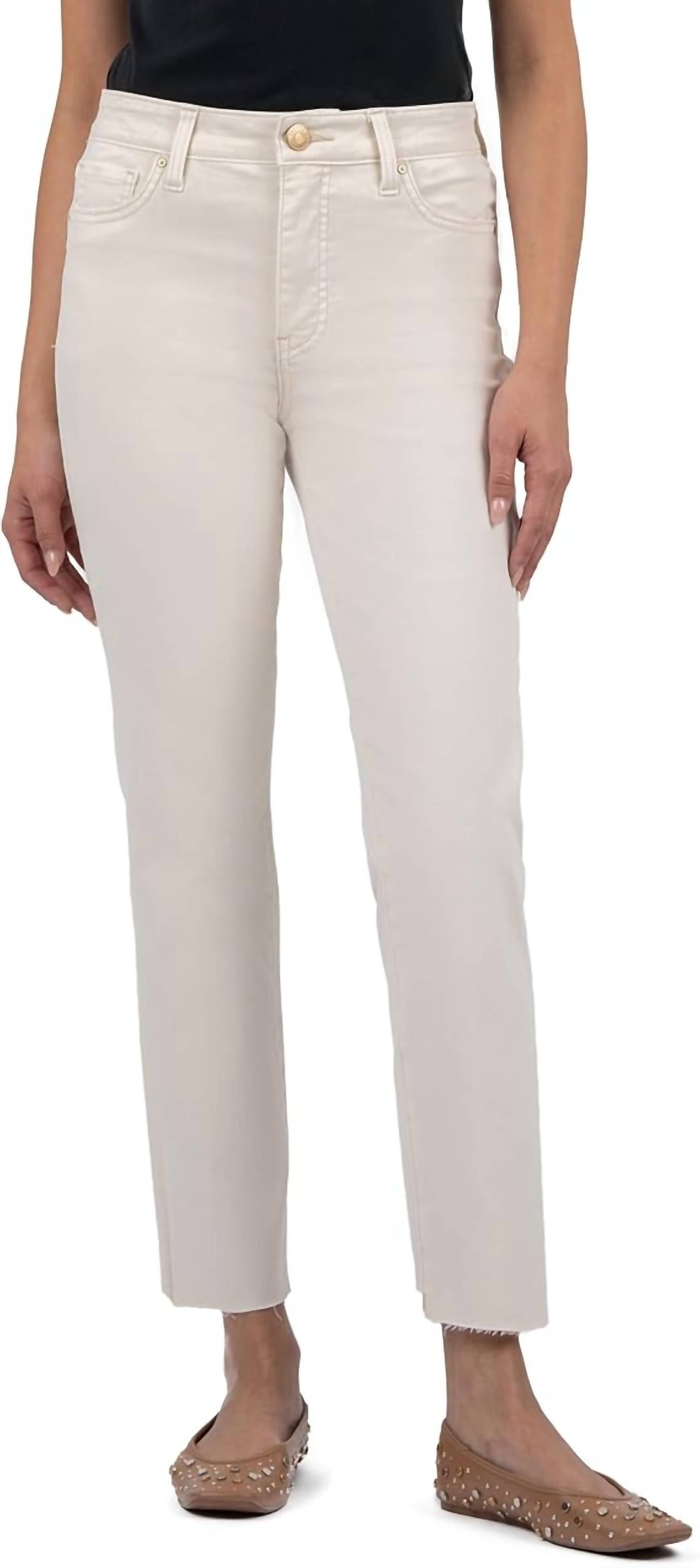 

Джинсы Reese с высокой талией и прямыми штанинами, цвет экрю Kut From The Kloth, экрю