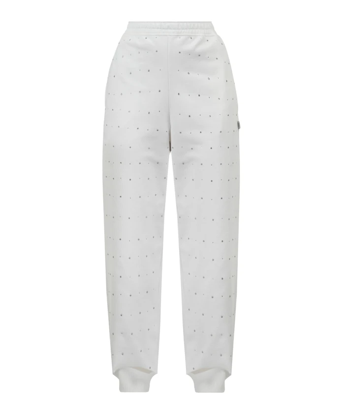 

Спортивные штаны со стразами и ребристыми манжетами 8Pm, бежевый