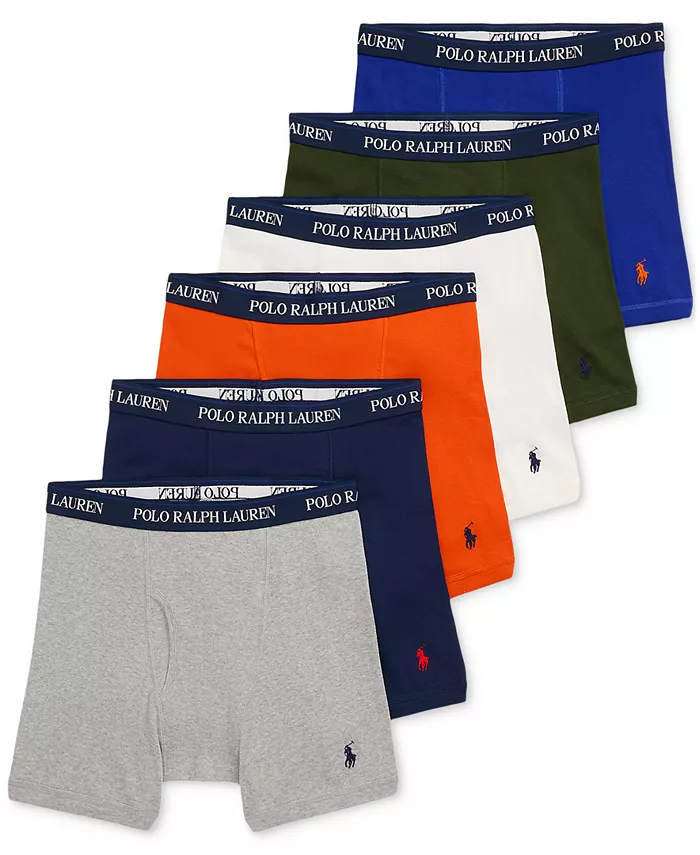 

Мужские классические боксеры 5+1 в подарок Polo Ralph Lauren, мультиколор