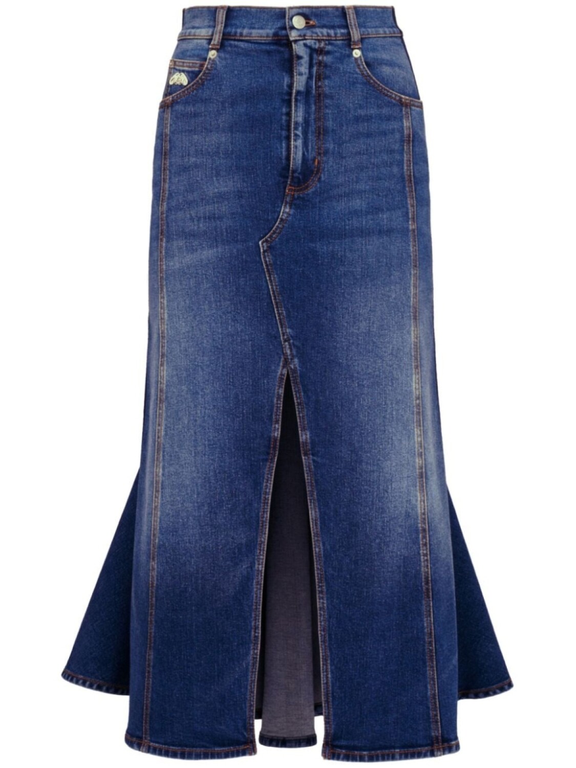 

Alexander McQueen джинсовая юбка Kickback, синий