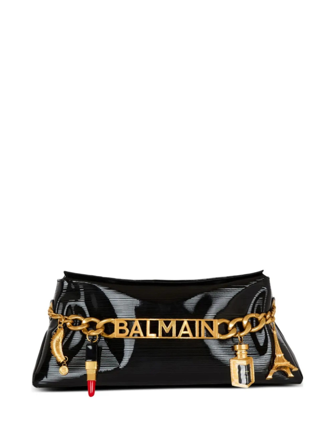 

Balmain клатч 1945 Soft в полоску, черный
