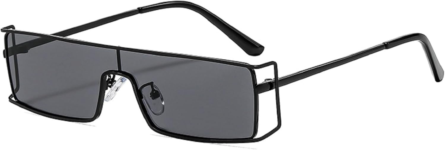 

Ретро женские солнцезащитные очки в маленькой металлической оправе, прямоугольной формы, модные солнцезащитные очки, трендовые мужские солнцезащитные очки UV400 mincl, Black