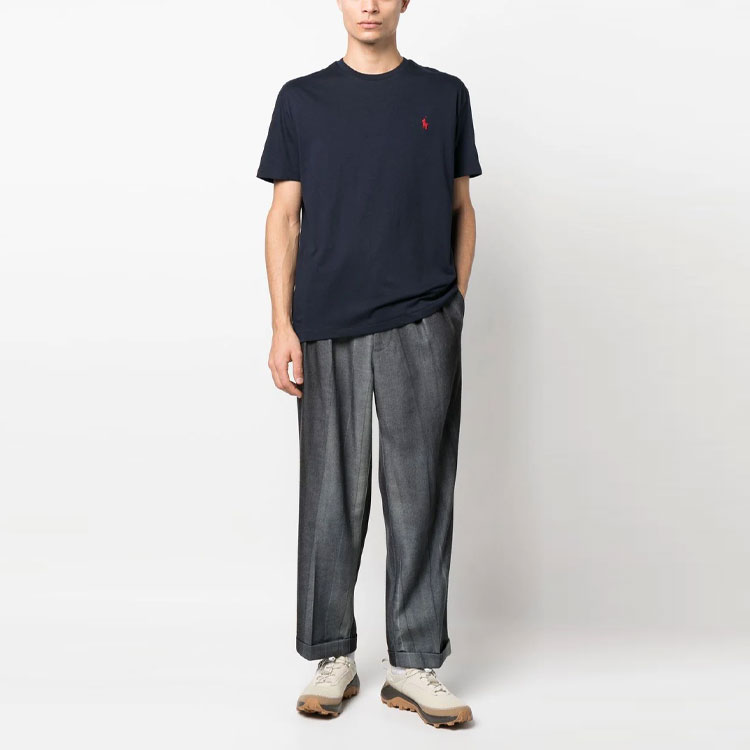 Классическая футболка с коротким рукавом и круглым вырезом Polo Ralph Lauren, морской синий — фото 3