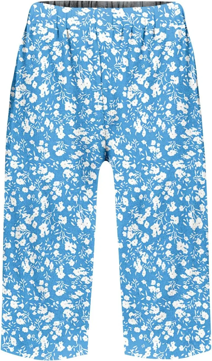 Шорты бермуды женские из хлопка и льна, Oi344-blue — фото 4