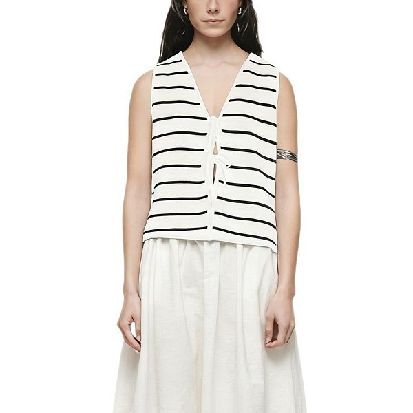 

Женская безрукавка с пуговицами Yesfashion, White Stripes