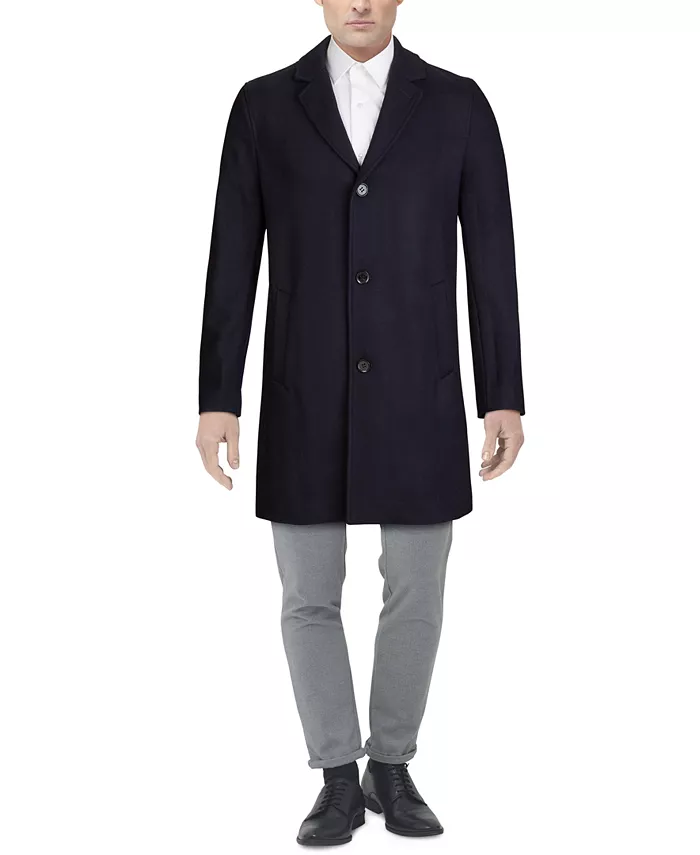 

Мужское пальто классического кроя Melton Cole Haan, синий