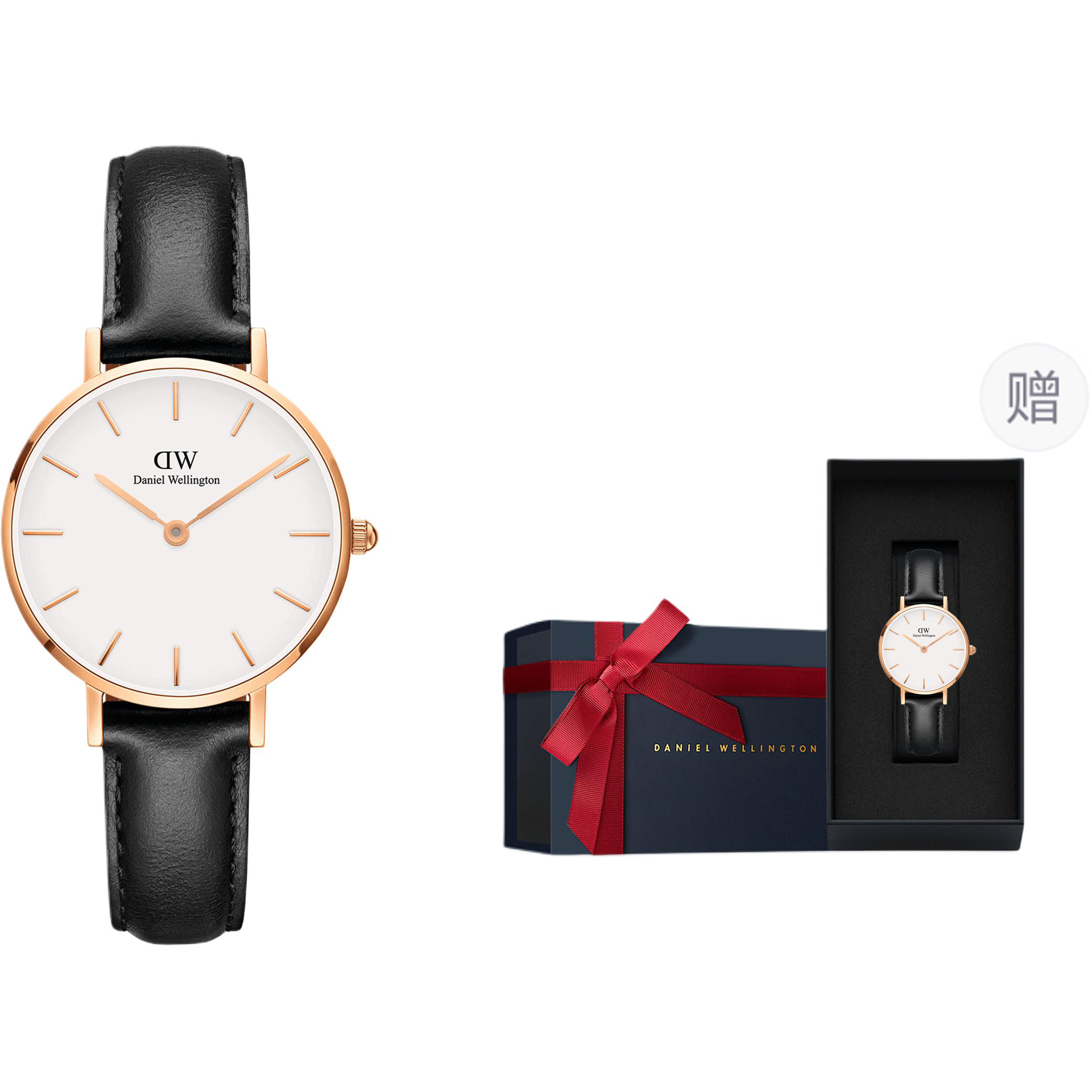 

DW/DanielWellington Часы Daniel Wellington DW Watch Girl Wrist Watch Quartz Movement Genuine Leather Strap 28mm White Dial Women's Watch, Brand-New Limited Blue Box-Black Cow Leather White Dial Golden Watch