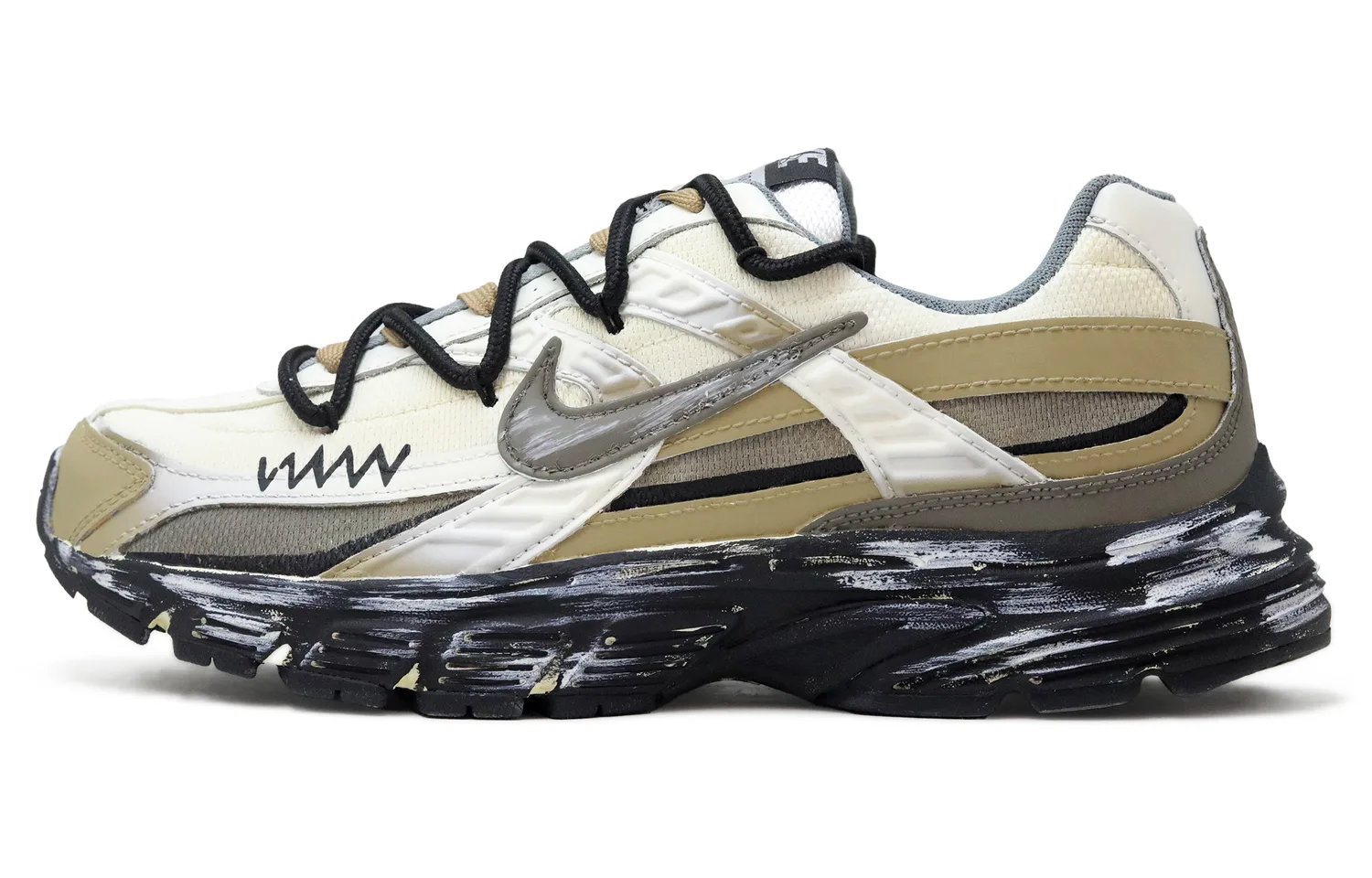 Initiator Mesh, Leather Slip Resistant Abrasion Resistant низкие кроссовки для города и бега Unisex Nike, хаки — фото 3