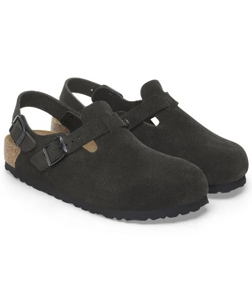 Унисекс сандалии из замши Birkenstock Tokio NARROW чёрные