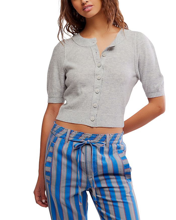 

Кардиган с коротким рукавом Isla из шерстяной смеси Free People, серый