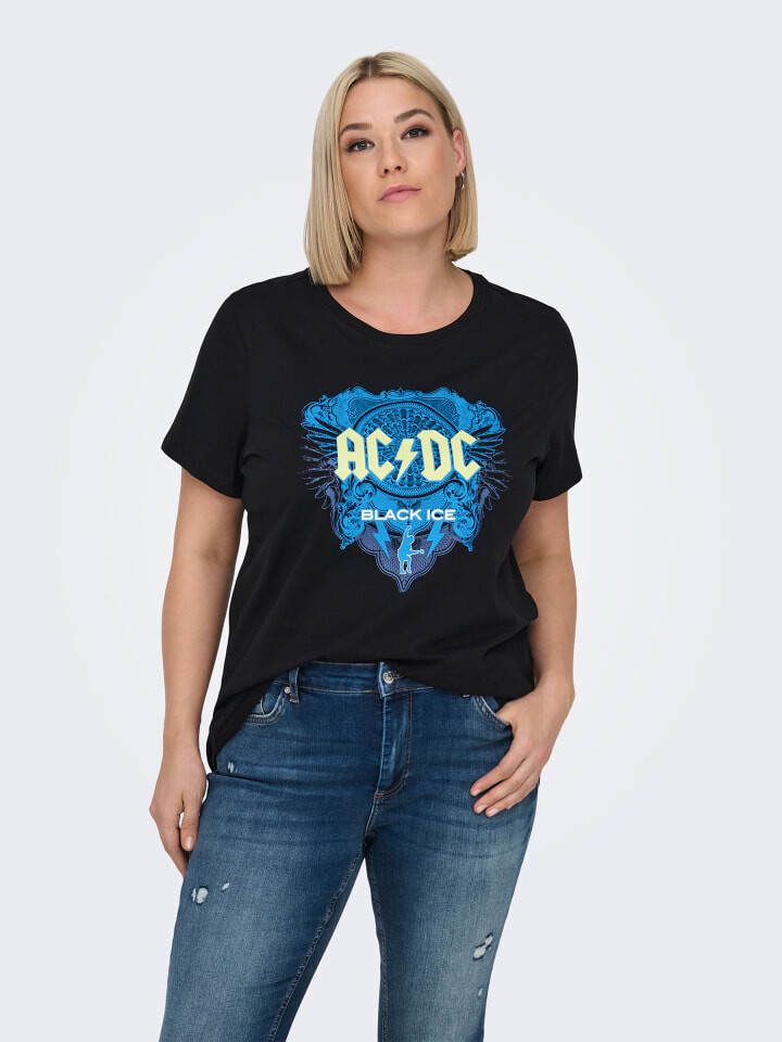

Футболка ONLY Carmakoma T-Shirt Kurzarm Rundhals Regular Fit Print, черный