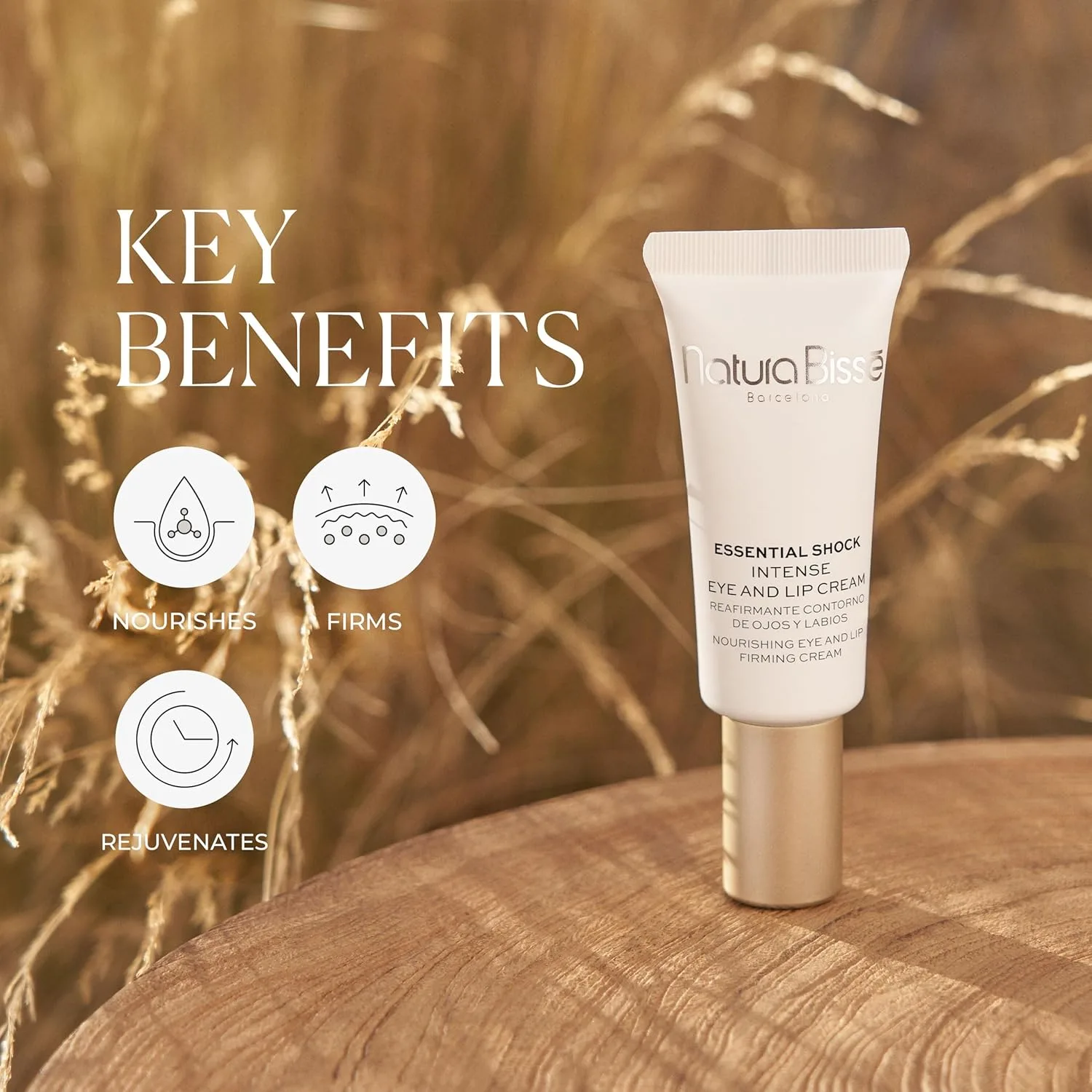 Natura Bissé Essential Shock Intense Eye & Lip Cream, питательный крем для глаз и губ, укрепляет, омолаживает и оживляет кожу, подходит для всех типов кожи, 0,5 унции — фото 3
