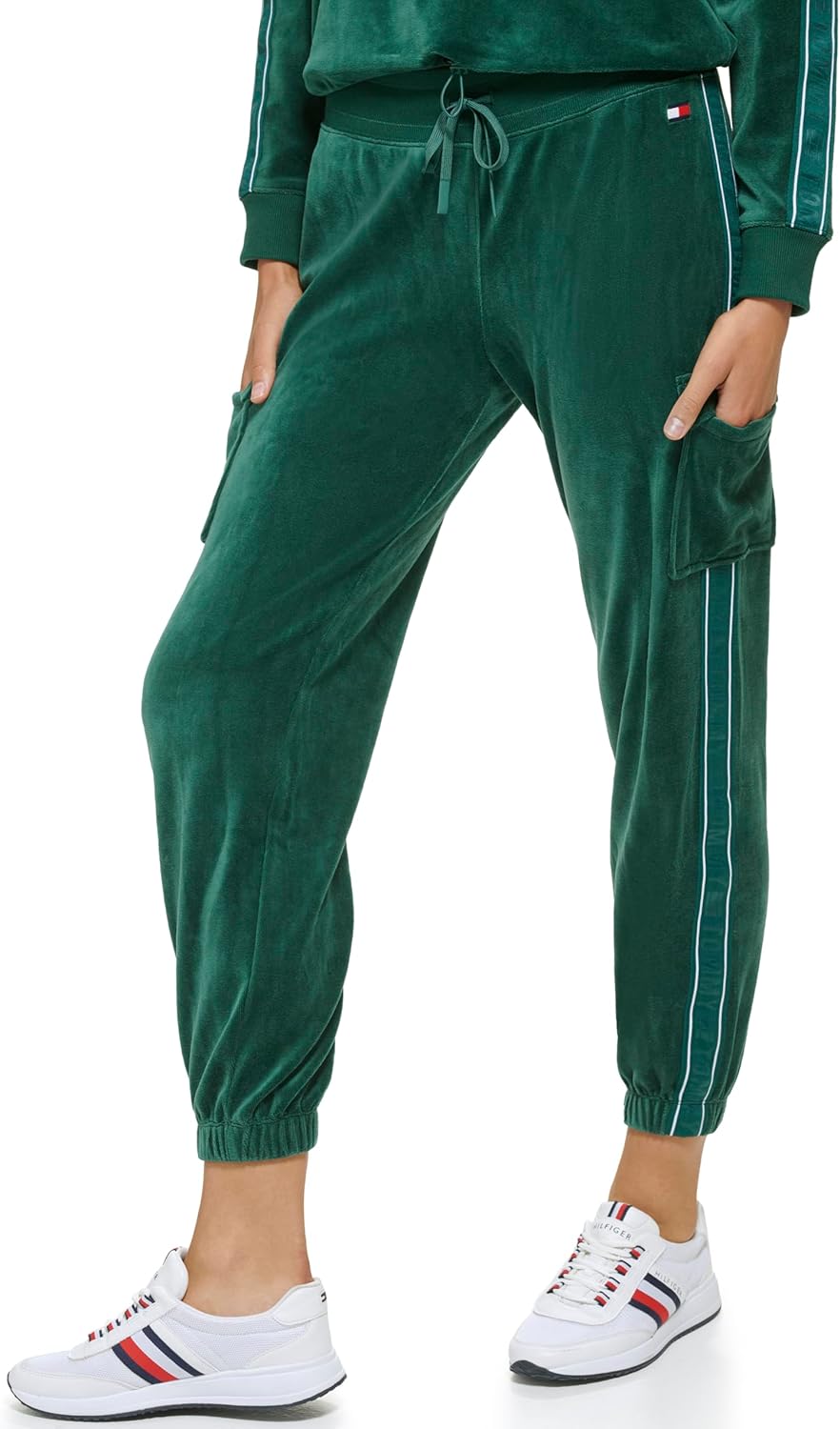 

Женские велюровые брюки-карго с завязками на поясе Tommy Hilfiger, Botanical