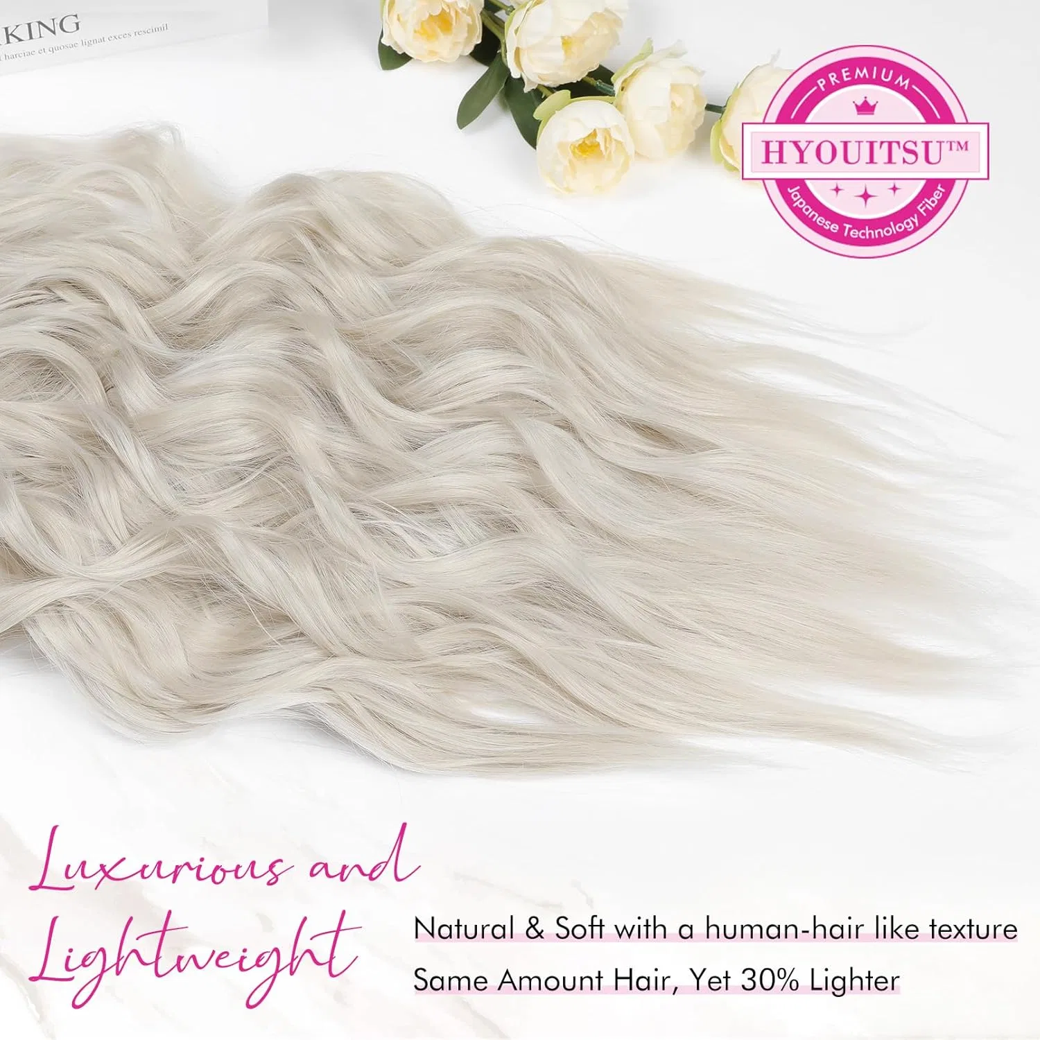 Набор накладных прядей REECHO Clip-In Extensions, 4 шт., платиновый блонд Reecho — фото 2