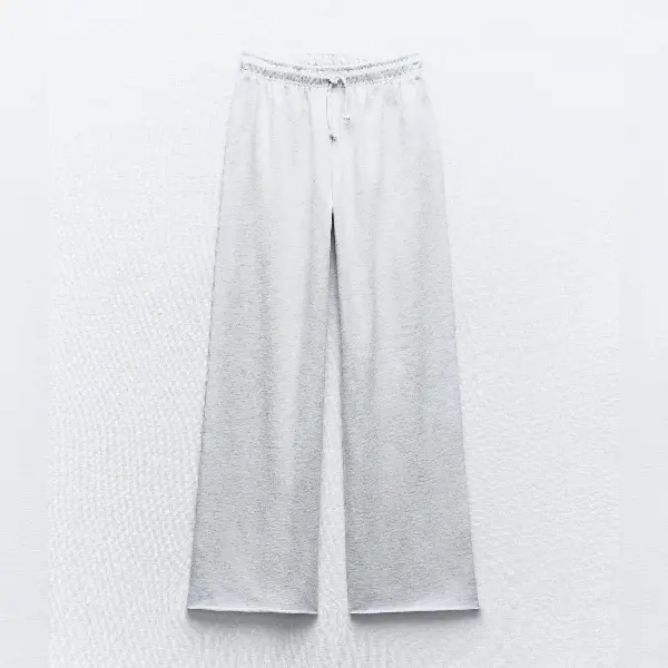 

Брюки Zara Faded-effect Plush Jogger, светло-серый