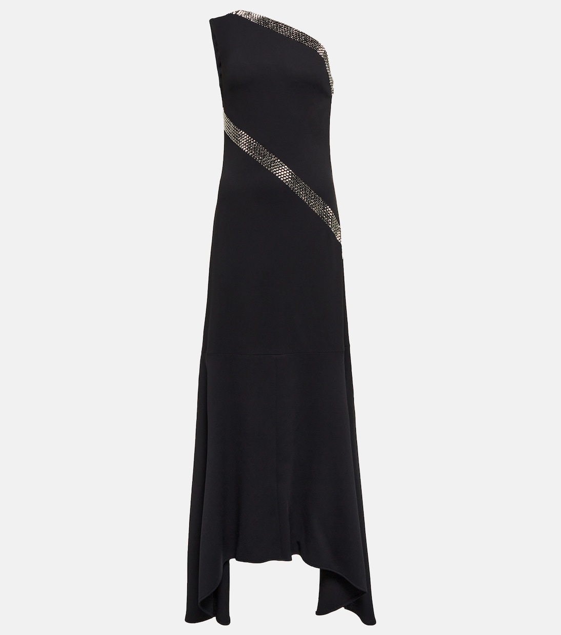 

Платье макси на одно плечо с декором Stella McCartney, черный